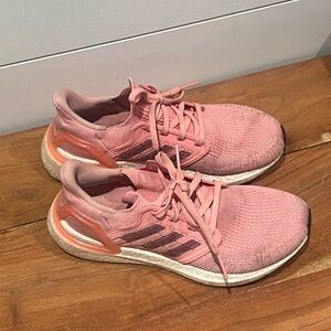 Adidas Pink Sneakers with Boost Cushioning and Knit Upper
